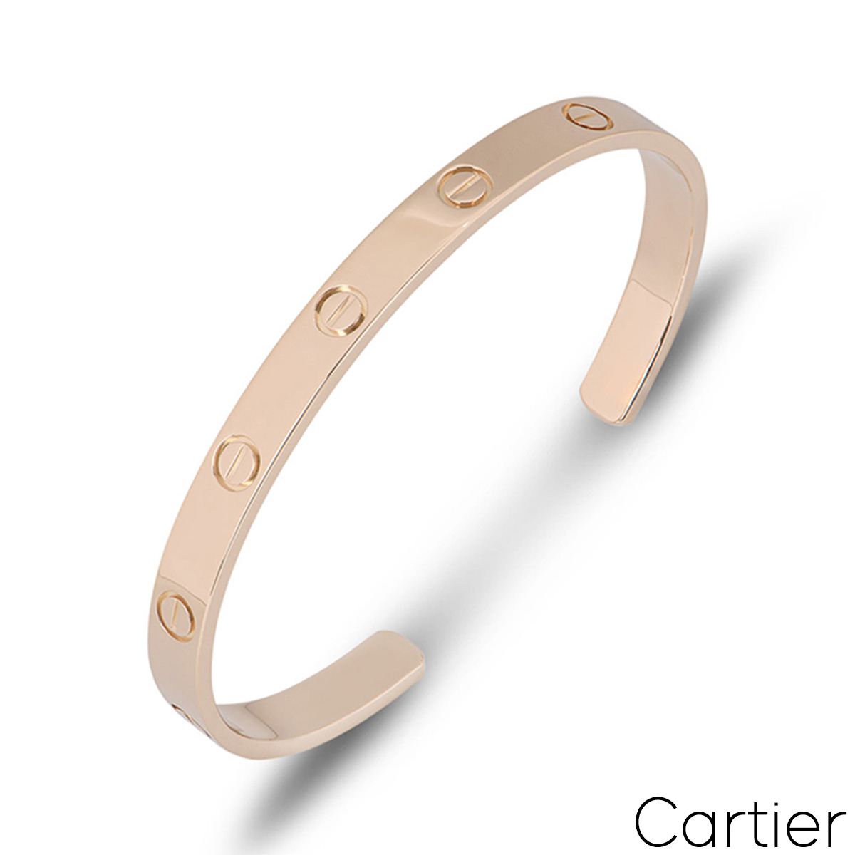 Cartier Rose Gold Plain Cuff Love Bracelet Size 20 B6032620